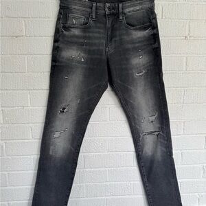 G-Raw Revend Skinny Gray Jeans with Authentic Distressing Size 30